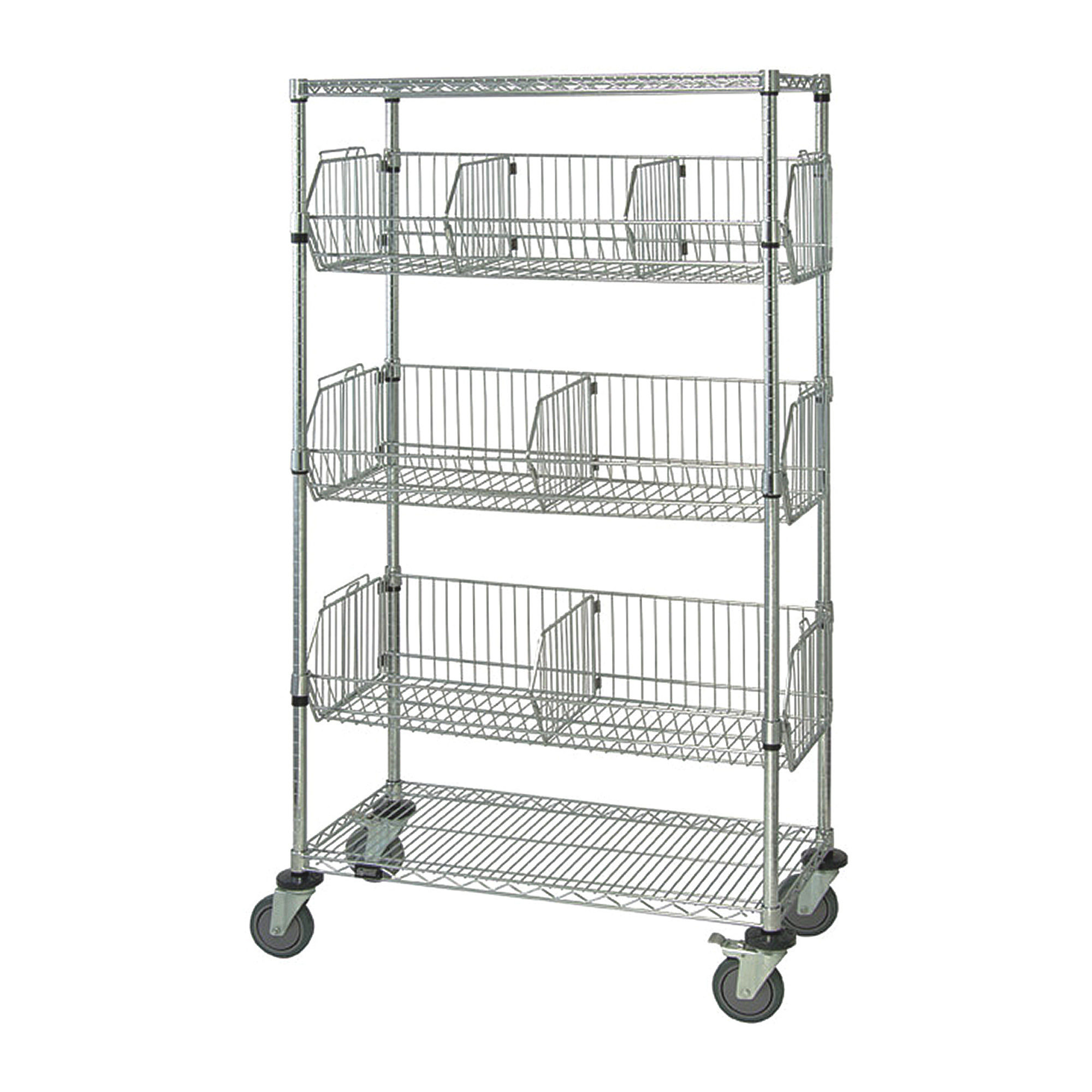 Quantum Storage Mobile Wheeled Basket Unit, 48in. x 24in. x 69in., Model# M2448BC6C